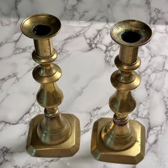 19th Century Brass Candlesticks - Picture 9 of 15